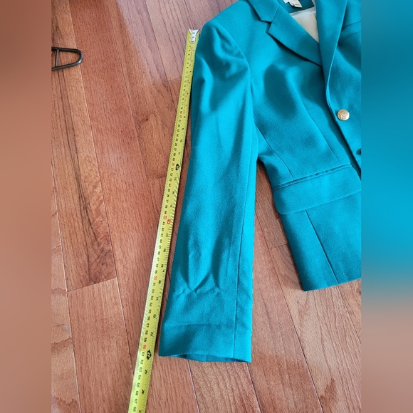 Beautiful Vintage J.Crew schoolboy Wool Blend Blazer Green size 6 Women's Classy - Picture 13 of 14